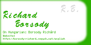 richard borsody business card