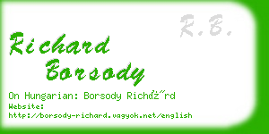 richard borsody business card